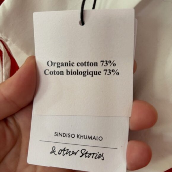 & OTHER STORIES + Sindiso Khumalo ~Detachable Collar Orange Midi Dress 8 (NWT) - Picture 4 of 7